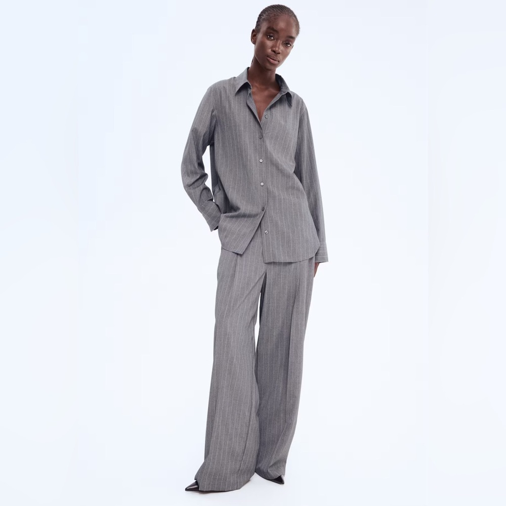 H&M Charcoal Striped Pantsuit